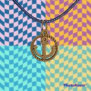 Nautical boat anchor charm necklace